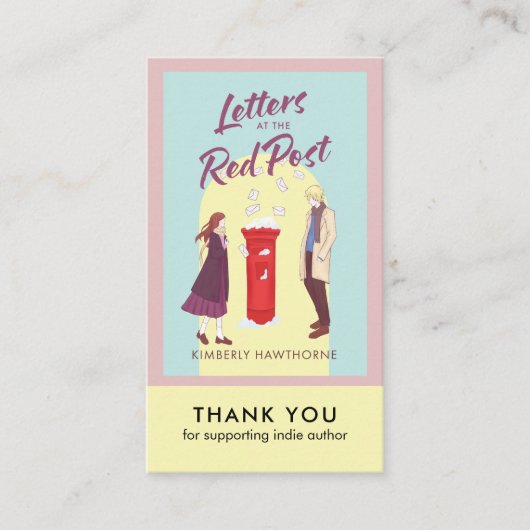 Author Book Review Request Card QR Code Pastel Visitenkarte (Vorderseite)