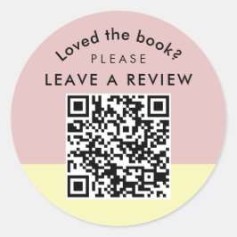 Author Book Review Request QR Code Pastel Runder Aufkleber