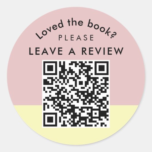 Author Book Review Request QR Code Pastel Runder Aufkleber (Vorderseite)