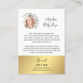 Author Book Series Photo Collage White & Gold Visitenkarte (Rückseite)