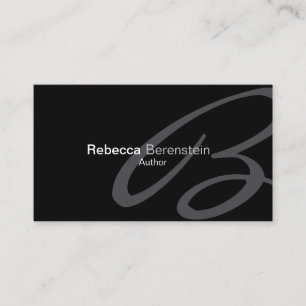 Author Business Card Extravagant Monogram Visitenkarte