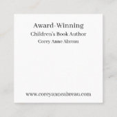 Author Business Card Quadratische Visitenkarte (Rückseite)