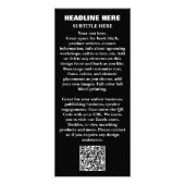 Author Event Advertisement Werbeaktion QR Code Bla Werbekarte (Hinten)