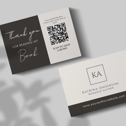 Author QR Code Book Review Request Minimal  Begleitkarte