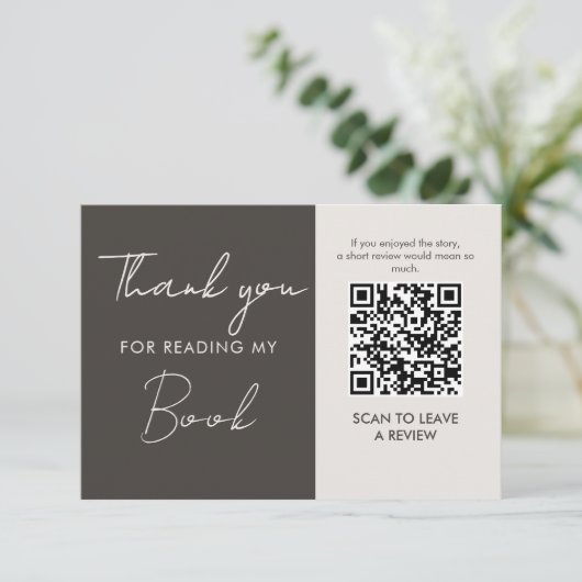 Author QR Code Book Review Request Minimal  Begleitkarte (Stehend Vorderseite)