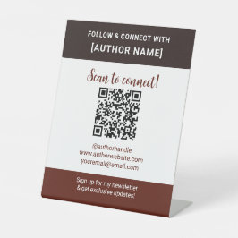 Author QR Code Follow & Connect Book Event Display Sockelschild