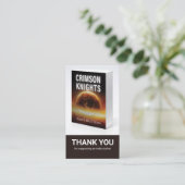 Author Review Request Card QR Code Book Launch Visitenkarte (Stehend Vorderseite)