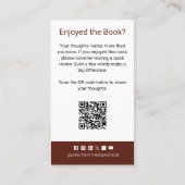 Author Review Request Card QR Code Book Launch Visitenkarte (Rückseite)