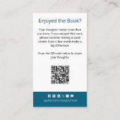 Author Review Request Card QR Code Book Launch Visitenkarte (Rückseite)
