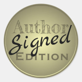 Author Signed Edition. Gold und Schwarz. Runder Aufkleber