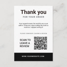 Author Thank You Insert Card Book Review Request