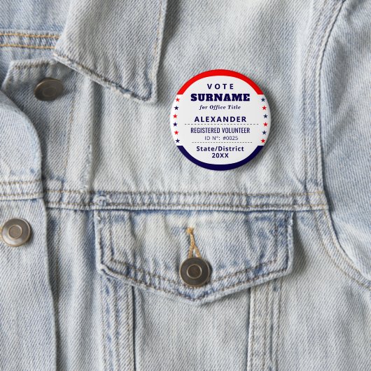 Authorized Volunteer 2026 Election Campaign ID Button (Beispiel)