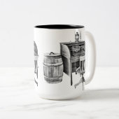 Author's Perch - Writer's Desk - Antiquitätenschri Zweifarbige Tasse (VorderseiteRechts)