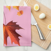 Authumn leaves Kitchen Towels pink Geschirrtuch (Viertel Falte)
