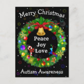 Autisan Christmas Wreath Feiertagspostkarte (Vorderseite)