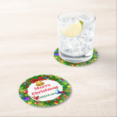 Autisan Christmas Wreath Runder Pappuntersetzer (Vor Ort)