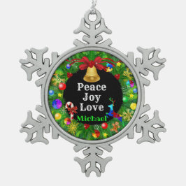 Autisan Christmas Wreath Schneeflocken Zinn-Ornament