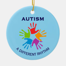 Autism A Different Rhythm Handprint Christmas Keramik Ornament
