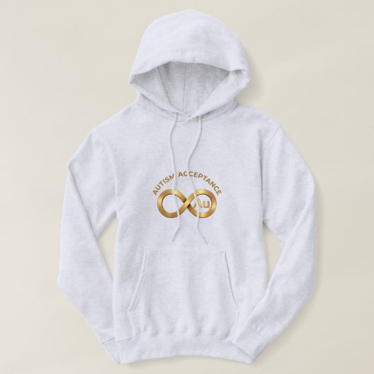 Autism Acceptance Au Gold Infinity Symbol Hoodie (Design vorne)