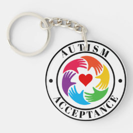 Autism Acceptance Hands & Heart Circle  Schlüsselanhänger