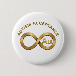 Autism Acceptance Infinity Symbol | Au Gold  Pin Button