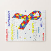 Autism Acceptance ribbon dots Puzzle (Horizontal)