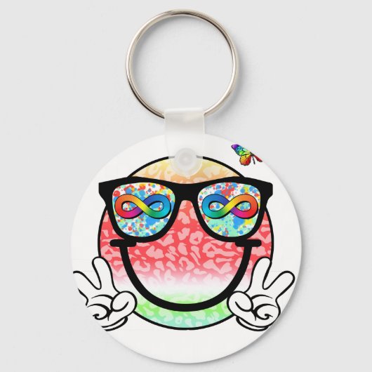 autism acceptance smiley (2 schlüsselanhänger (Vorderseite)
