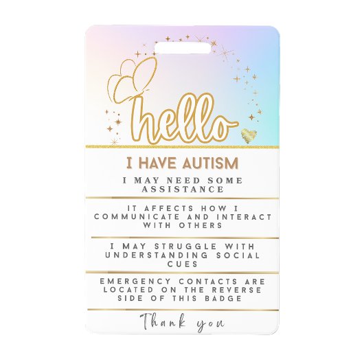 Autism Alert Autistic Contact Badge Ausweis