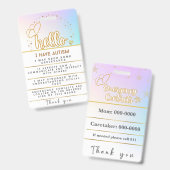 Autism Alert Autistic Contact Badge Ausweis (Vorder- & Rückseite)