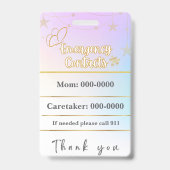 Autism Alert Autistic Contact Badge Ausweis (Rückseite)