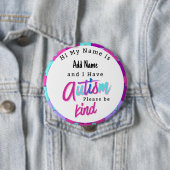 Autism Alert Im Autistic Pin id Badge Button (Beispiel)