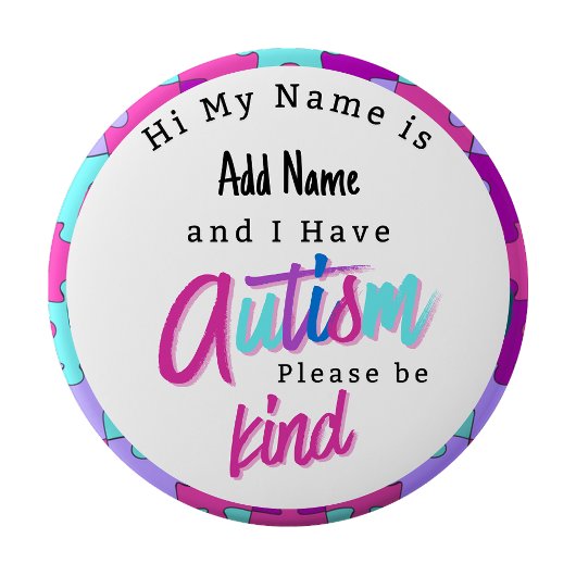Autism Alert Im Autistic Pin id Badge Button