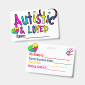 Autism Alert Name Badge Ausweis (Vorder- & Rückseite)