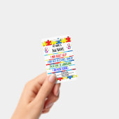 Autism Alert Nonverbal Autistic Contact Badge Ausweis (Handheld)