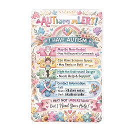 Autism Alert Nonverbal Autistic Contact Badge Ausweis