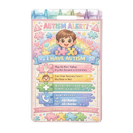 Autism Alert Nonverbal Autistic Contact Badge Ausweis