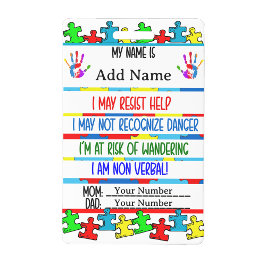 Autism Alert Nonverbal Autistic Contact Badge Ausweis