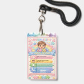 Autism Alert Nonverbal Autistic Contact Badge Ausweis (Vorderseite mit Schlüsselband)