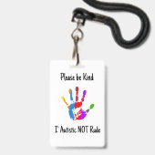 Autism Alert Nonverbal Autistic Contact Badge Ausweis (Rückseite mit Lanyard)