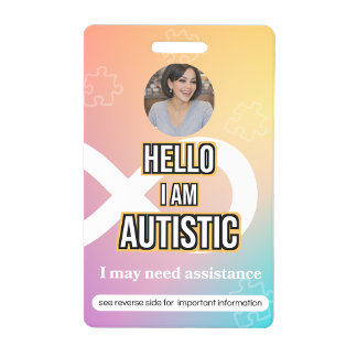 Autism Alert Photo ID Alert Badge Ausweis