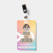 Autism Alert Photo ID Alert Badge Ausweis (Vorderseite mit Clip)