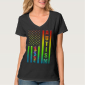 Autism American Flag Autism Awareness Life For Men T-Shirt (Vorderseite)