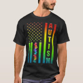 Autism American Flag Autism Awareness Life For Men T-Shirt (Vorderseite)