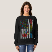 Autism American Flag Autism Support Squad Sweatshirt (Vorne ganz)