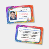 Autism Assistance Identification Card Ausweis (Front & Back)