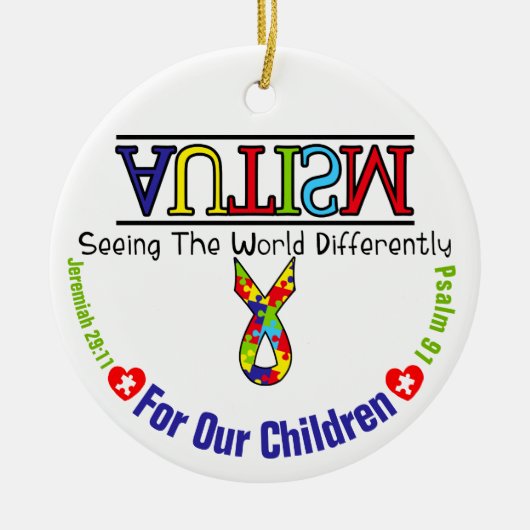 Autism Awareness 4 Our Children Circle Ornament (Vorne)