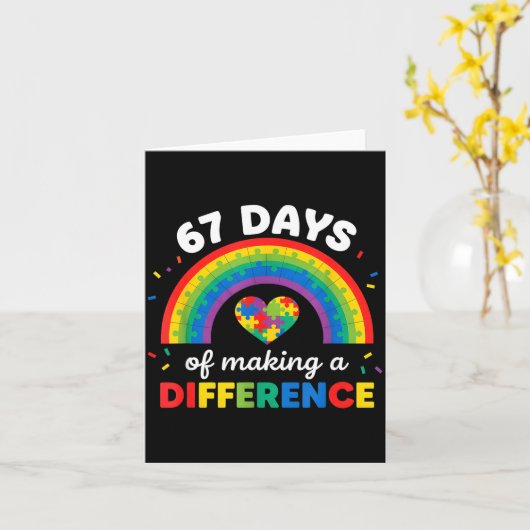 Autism Awareness 67 Days Of Making A Difference 6 Karte (Gelbe Blume)