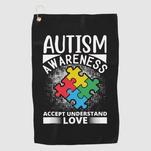 Autism Awareness Accept Understand Love Golfhandtuch (Vorderseite)