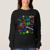 Autism Awareness Acceptance Cats Its Ok To Be Diff Sweatshirt (Vorderseite)