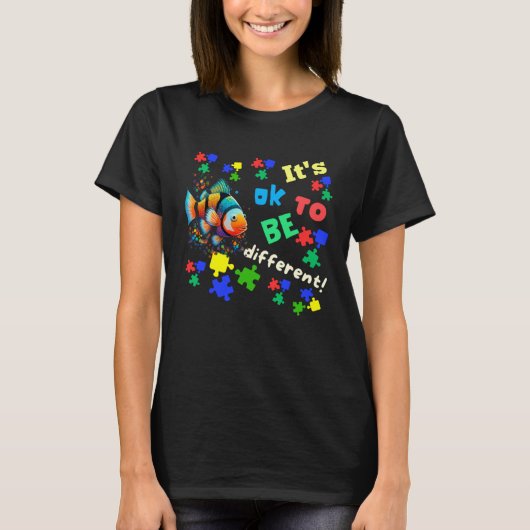 Autism Awareness Acceptance Clown Fish Ok To Be Di T-Shirt (Vorderseite)